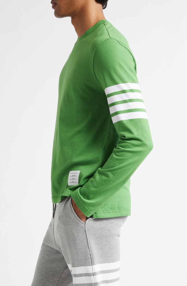 Thom Browne 4-Bar Long Sleeve Cotton Jersey T-Shirt, Alternate, color, 
