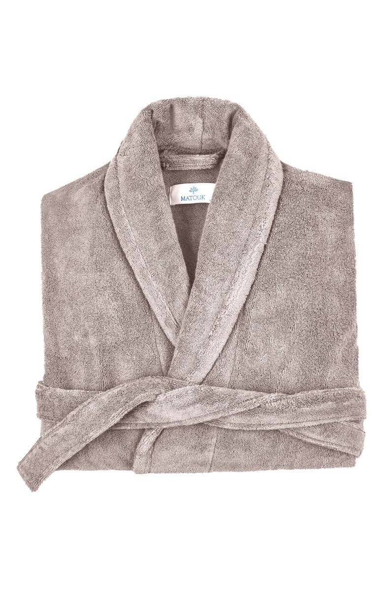 Matouk Milagro Cotton Terry Cloth Robe, Main, color, Platinum