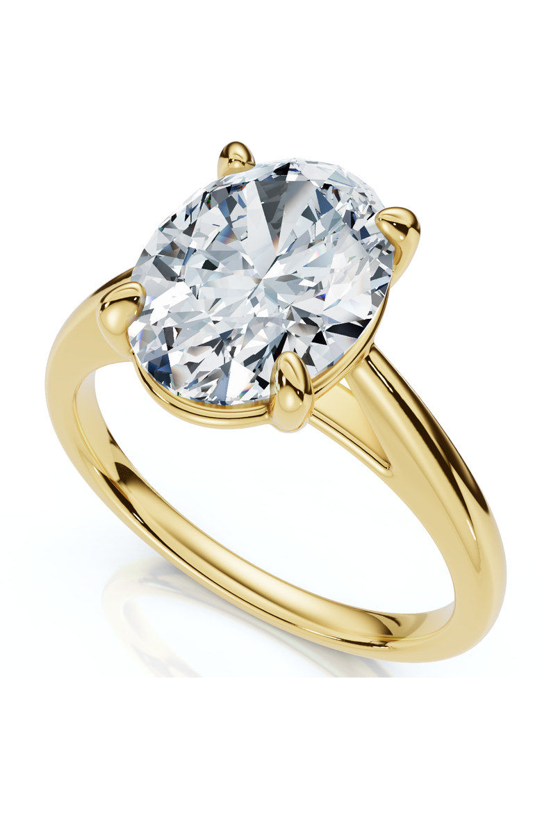 Certified 2Ct Oval Solitaire Ashley Diamond Engagement Ring 14k Gold Lab Grown, Main, color, 14k Yellow Gold