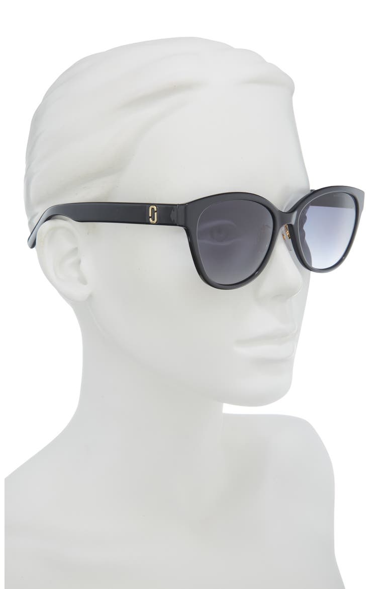 55mm Gradient Cat Eye Sunglasses, Alternate, color, BLACK