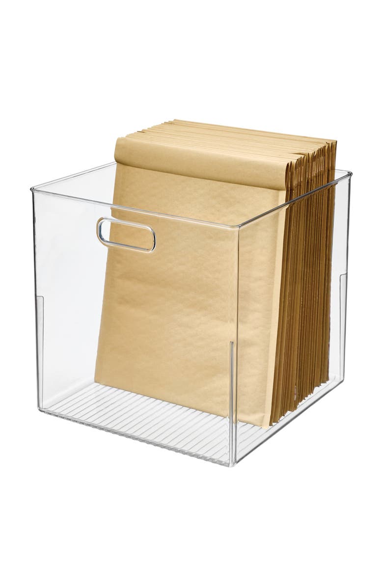 iDesign Large Linus Clear Plastic Storage Bin with Handles, Main, color, Clear