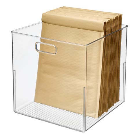 Large Linus Clear Plastic Storage Bin with Handles