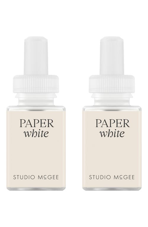 Pura X Studio Mcgee French Linen 2-pack Diffuser Fragrance Refills In Paper Whtie