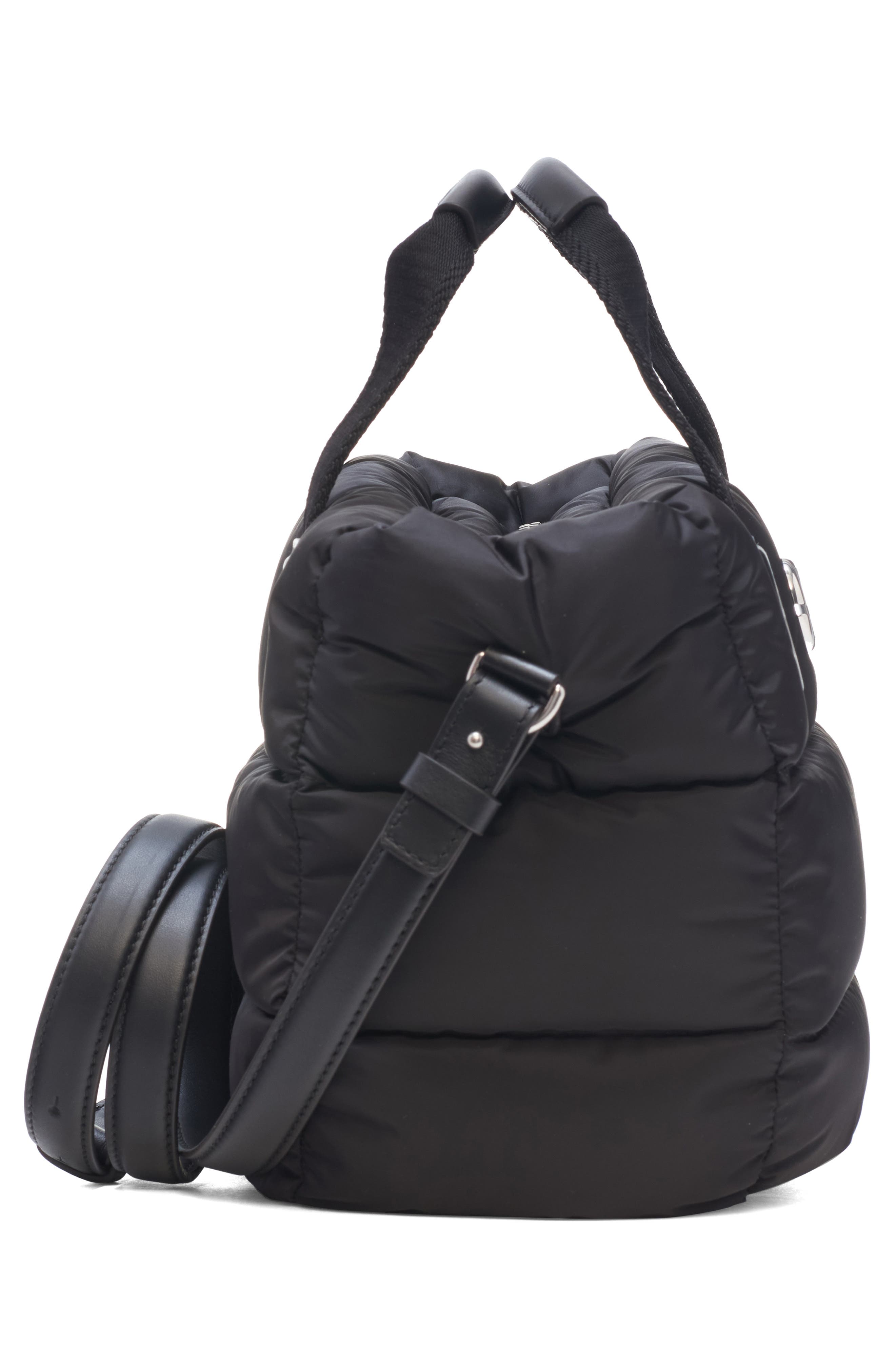 Moncler Mini Caradoc Quilted Tote Bag, Alternate, color, Black