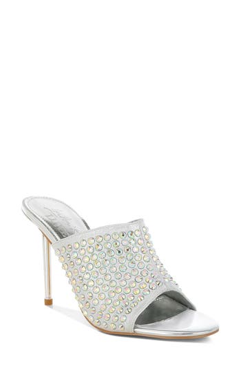 London Rag Farasha Rhinestone Pump Sandal In Silver
