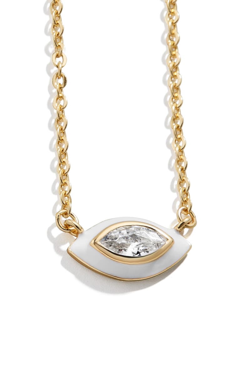 Basirah 18K Gold Vermeil Necklace, Main, color, WHITE