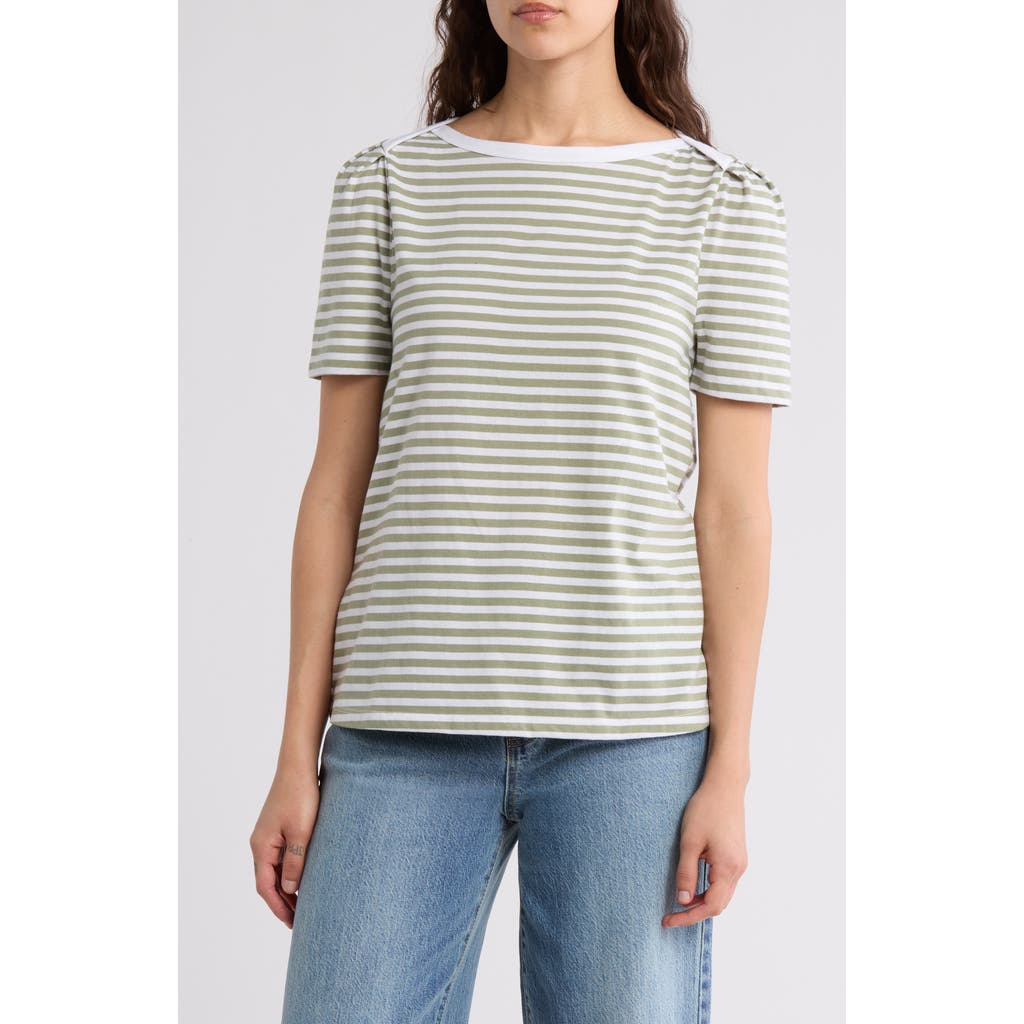 CASLON CASLON® STRIPE ENVELOPE NECK KNIT TOP
