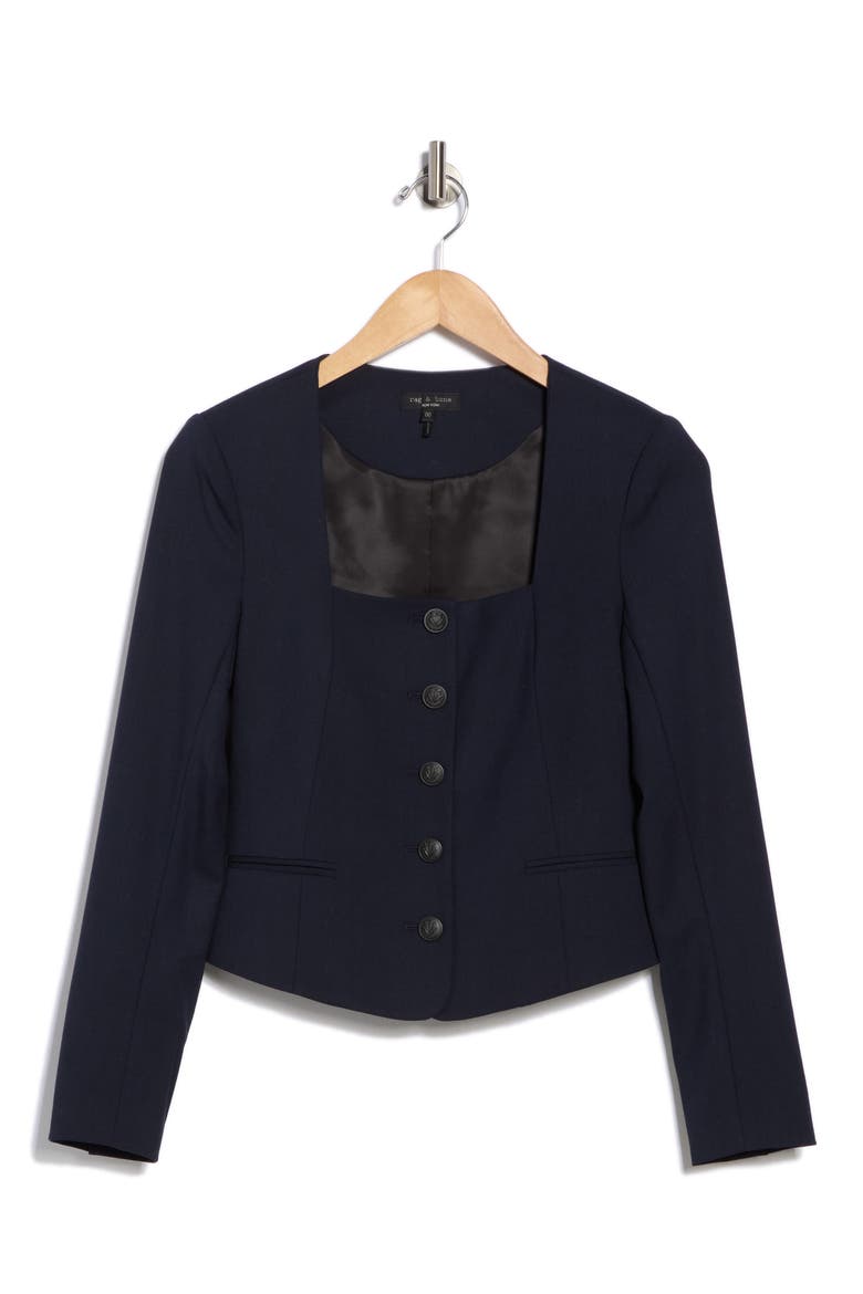 Mariana Stretch Wool Blazer, Alternate, color, DARK NAVY
