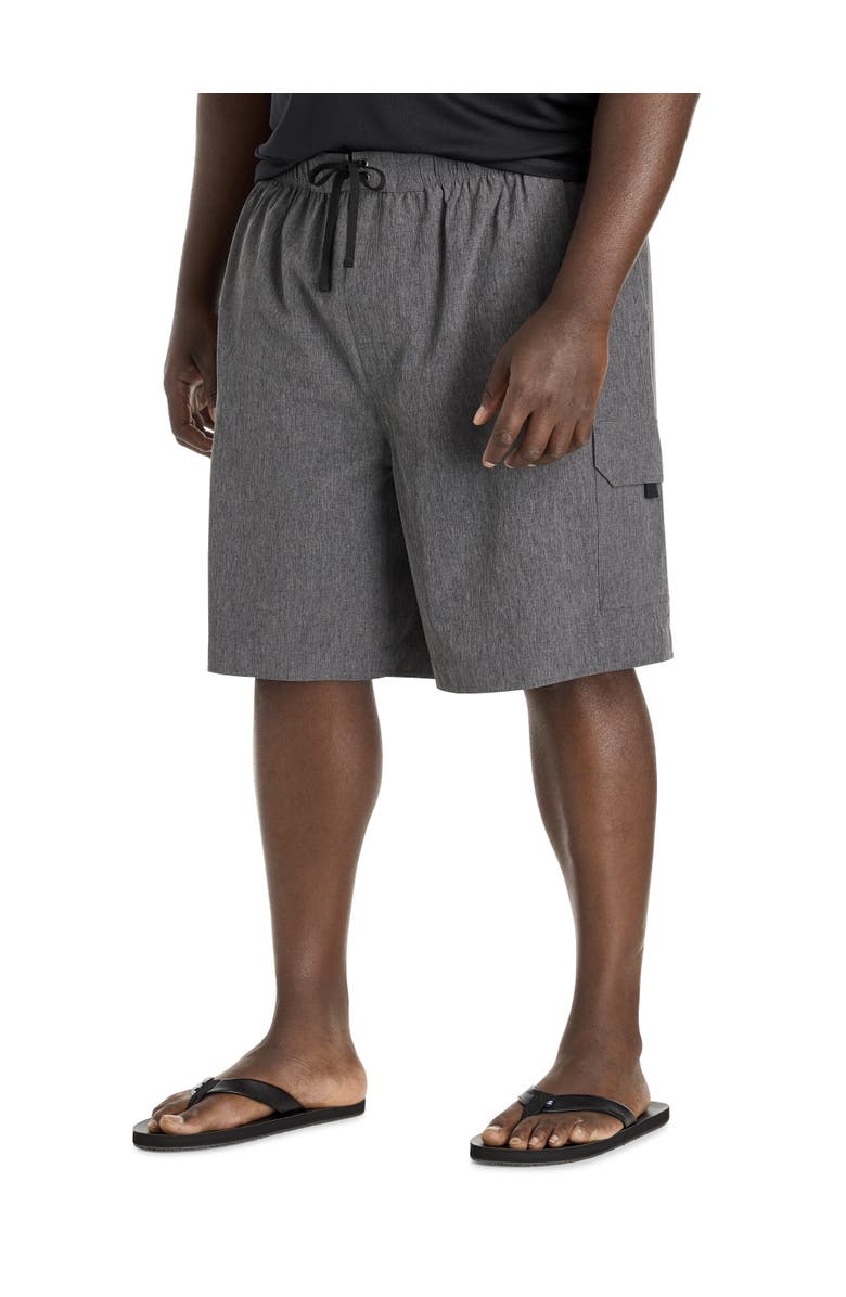 Harbor Bay by DXL Big & Tall Cargo Stretch Swim Trunks, Main, color, Grey Heather