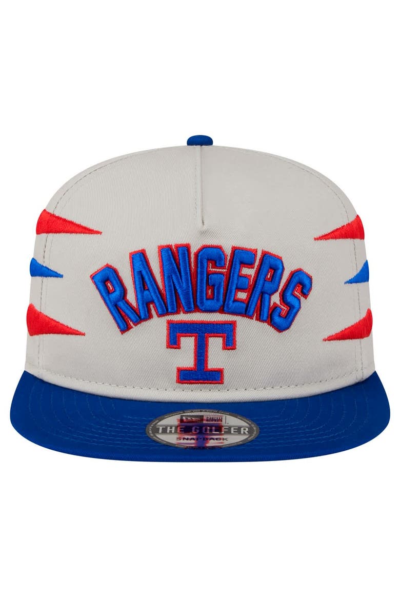 Men's New Era Cream Texas Rangers Iron Golfer Snapback Hat, Alternate, color, Cream
