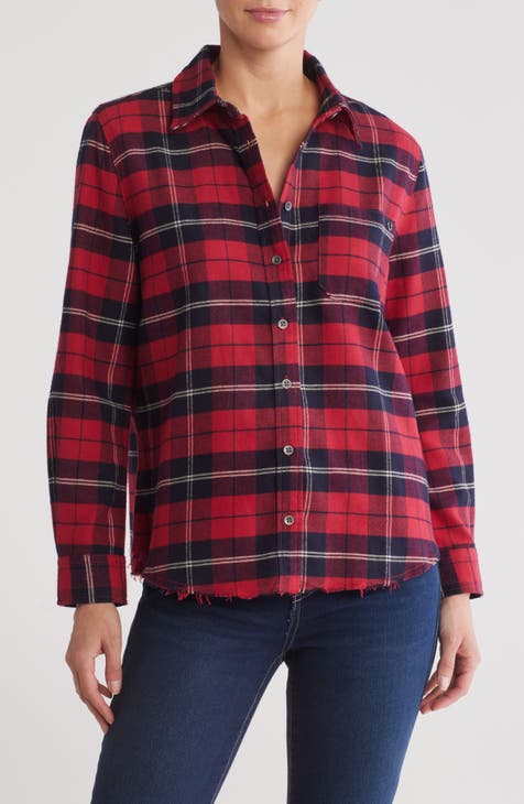 Boyfriend Plaid Cotton Button-Up Shirt