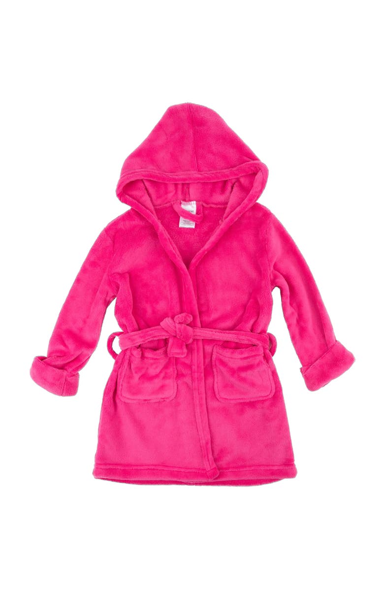 Leveret Kids Fleece Hooded Robe, Solid Colors, Main, color, Hot Pink