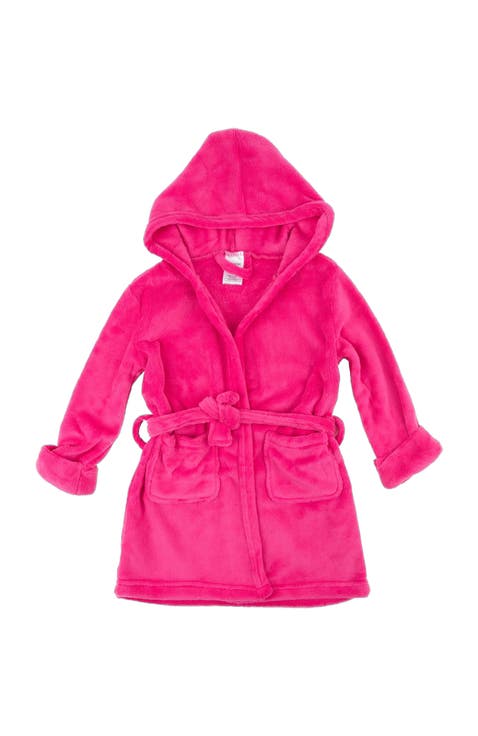 Kids Fleece Hooded Robe, Solid Colors
