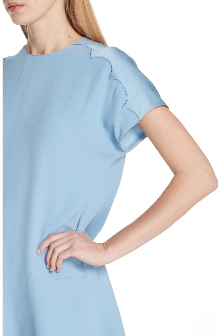Satin Scallop Trim Dress, Alternate, color, DELFINIUM