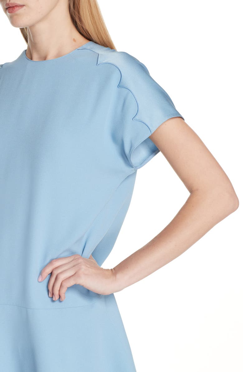 RED Valentino Satin Scallop Trim Dress, Alternate, color, 