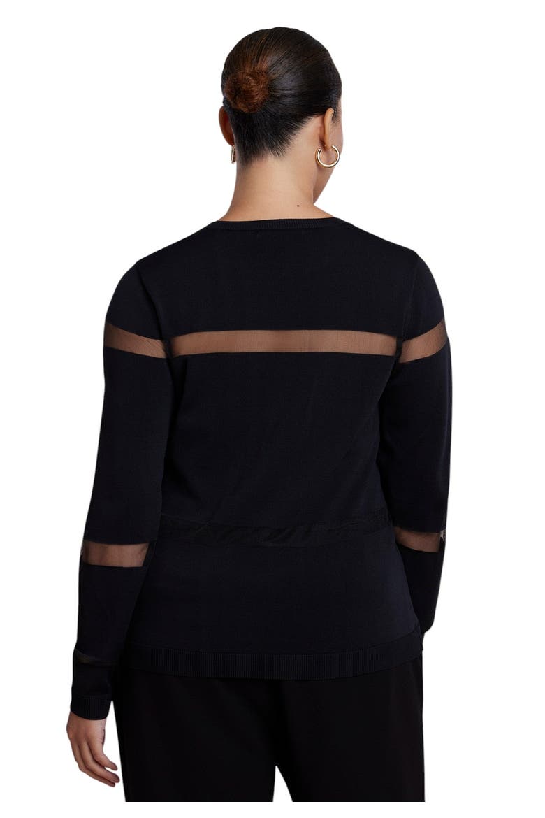 Sheer Stripe Sweater (plus), Alternate, color, BLACK ONYX