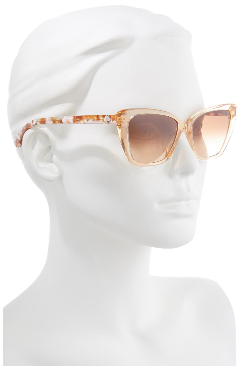 lucca 55mm gradient cat eye sunglasses, Alternate, color, PEACH/ BROWN GRADIENT