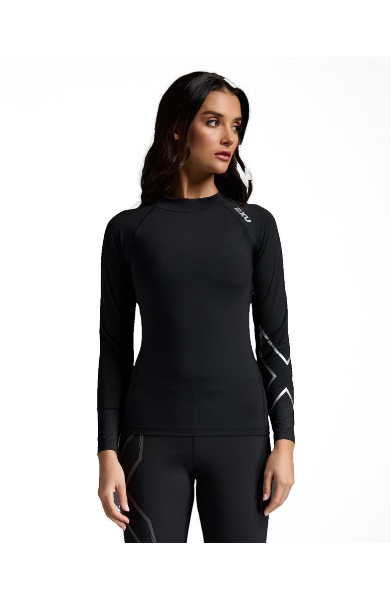 2XU Women
s Ignition Compression Long Sleeve, Main, color, Black/Silver