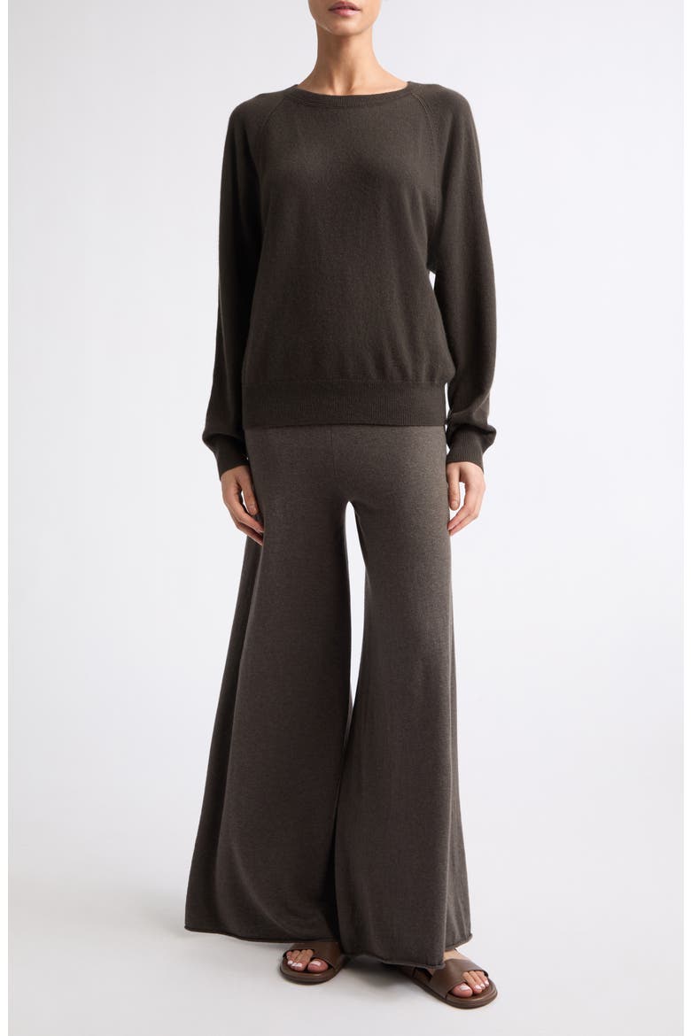 Cambrie Raglan Sleeve Cashmere Sweater, Alternate, color, DARK FERN