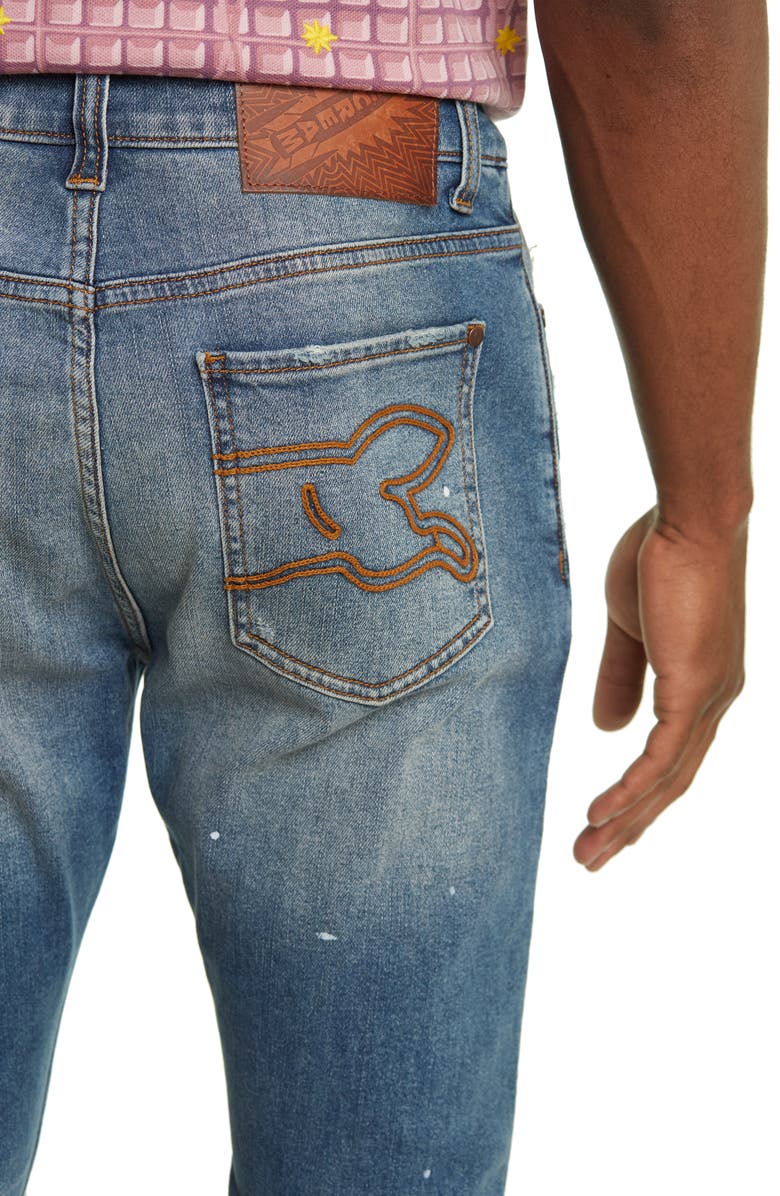 ICECREAM Cream Ripped Slim Fit Jeans | Nordstromrack