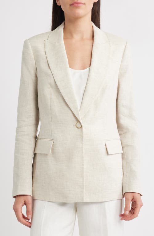 Milly Alexa Single-button Linen Blend Blazer In Neutral