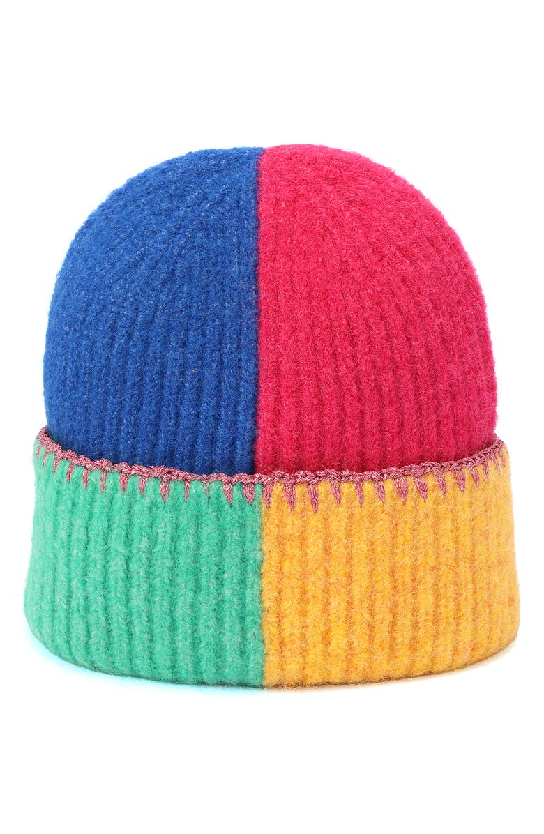 Kurt Geiger London Colorblock Beanie, Alternate, color, Classic Rainbow