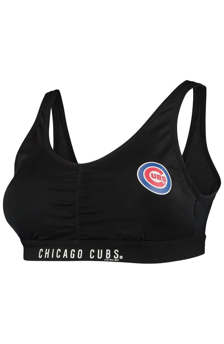 G-III SPORTS BY CARL BANKS Women's G-III Sports by Carl Banks Black Chicago Cubs All-Star Bikini Top, Alternate, color,