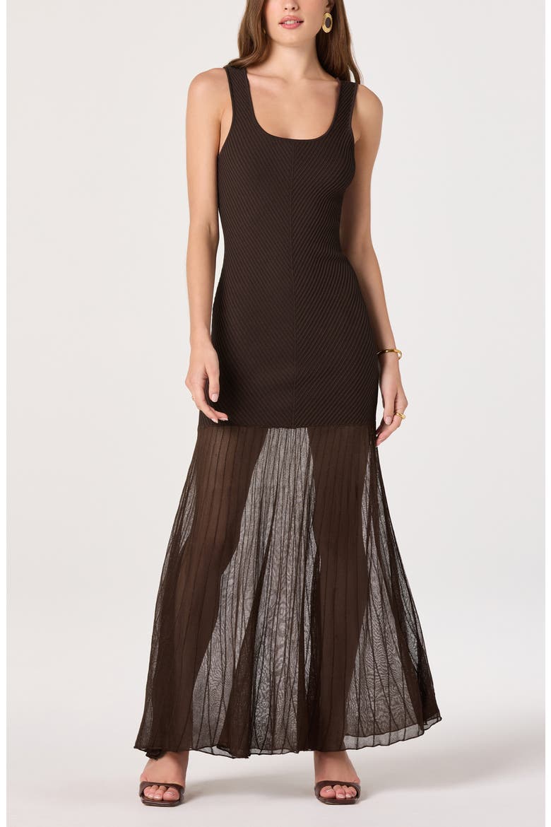 Glena Sleeveless Maxi Dress, Main, color, BROWN