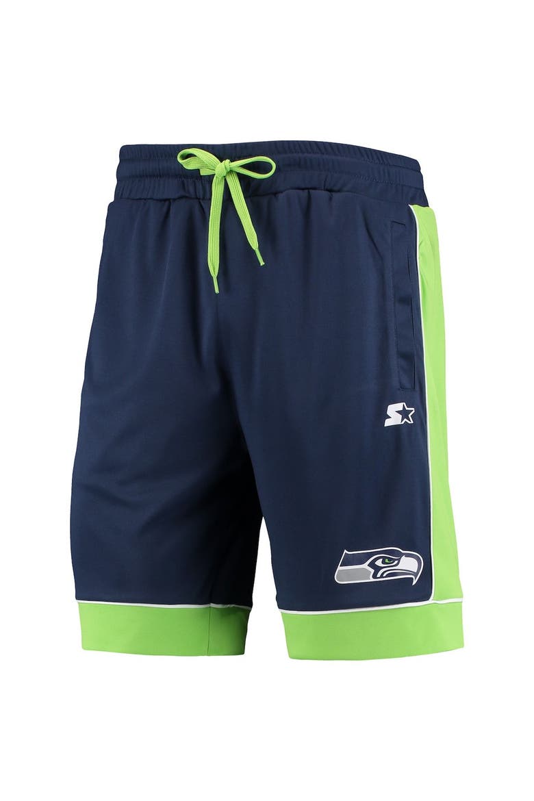 Men's Starter College Navy/Neon Green Seattle Seahawks Fan Favorite Fashion Shorts, Alternate, color, Navy