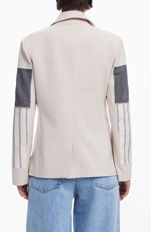 Desigual Patchwork Blazer In Neutral
