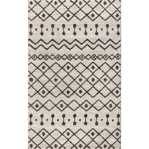 Jonathan Y Aksil Moroccan Beni Souk Area Rug In Cream/black
