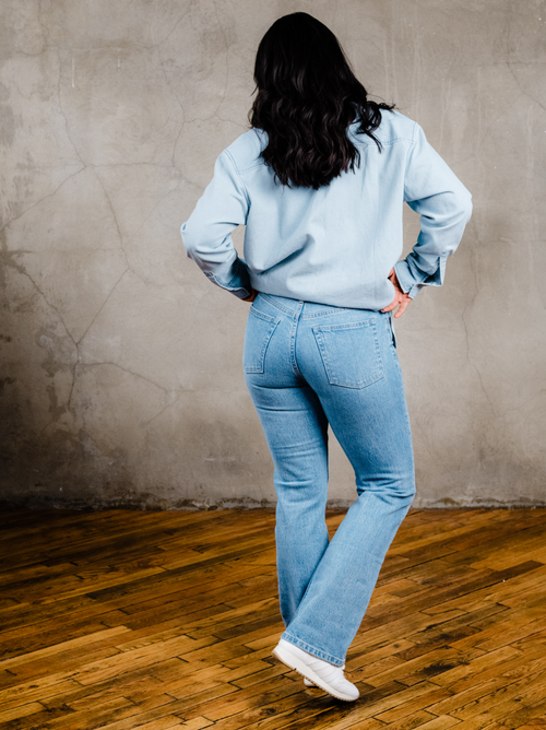 Able Becky Straight Leg Jean In Mid Blue Wash