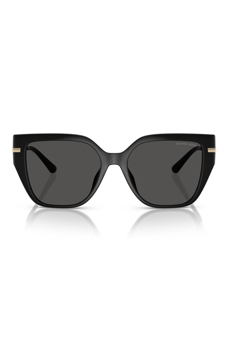 54mm Square Sunglasses, Main, color, BLACK