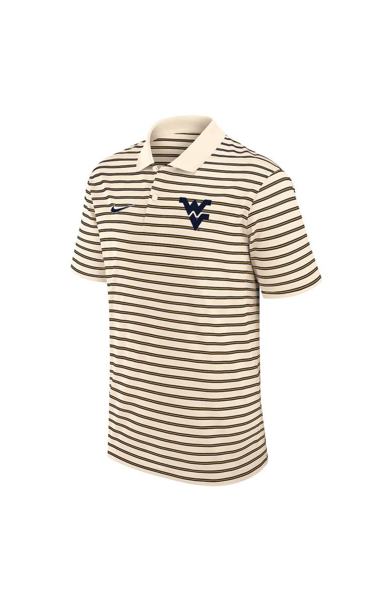 Nike Men's Nike Cream West Virginia Mountaineers Primary Logo Striped Dri-FIT Polo, Alternate, color, Cream