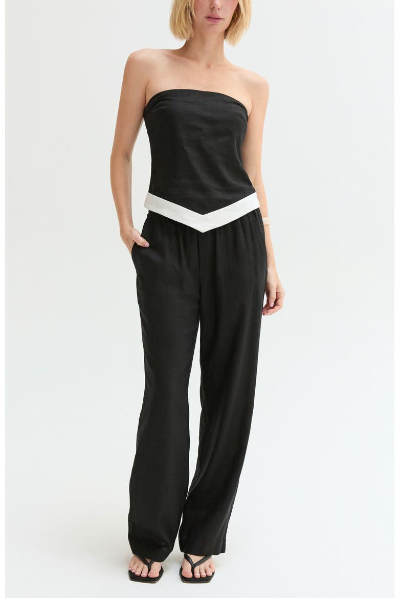 Easy Wear Linen Blend Pants, Alternate, color, Black