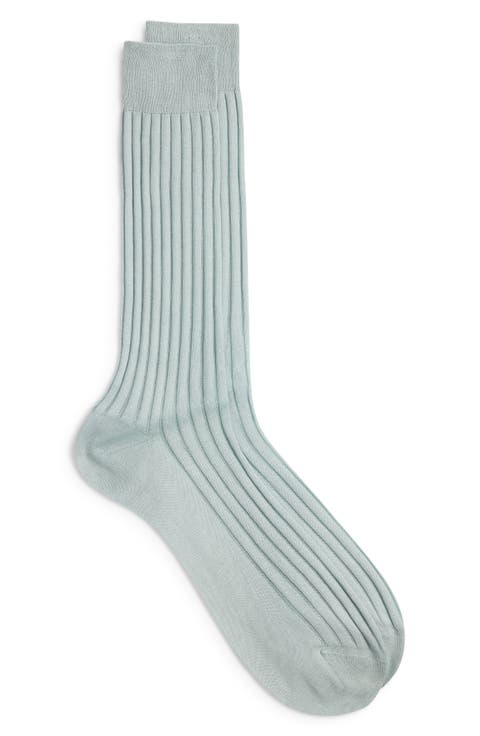 Ribbed Cotton Dress Socks