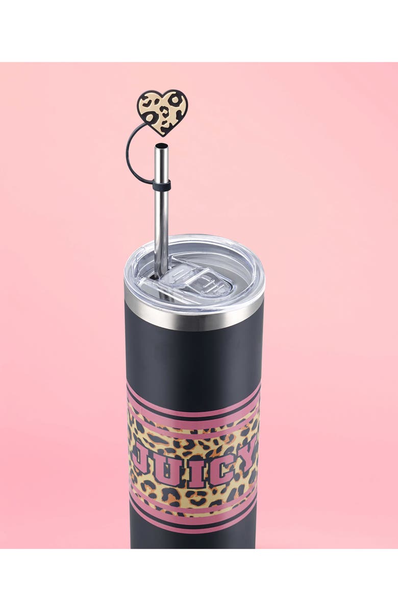 Juicy Couture 24-Ounce Glam Sip Water Bottle, Alternate, color, Black Cheetah