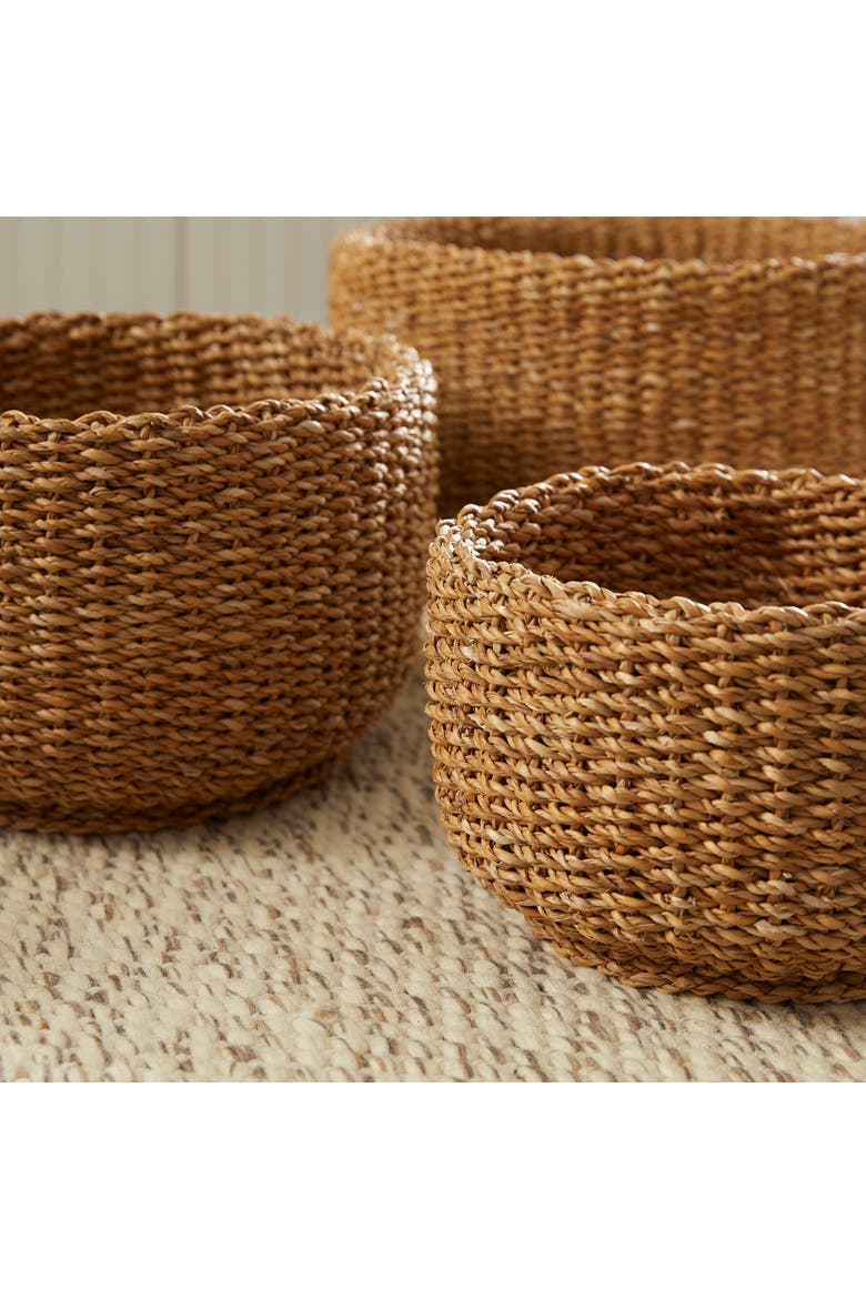 Seagrass Cylindrical Baskets Set of 3, Alternate, color, Beige