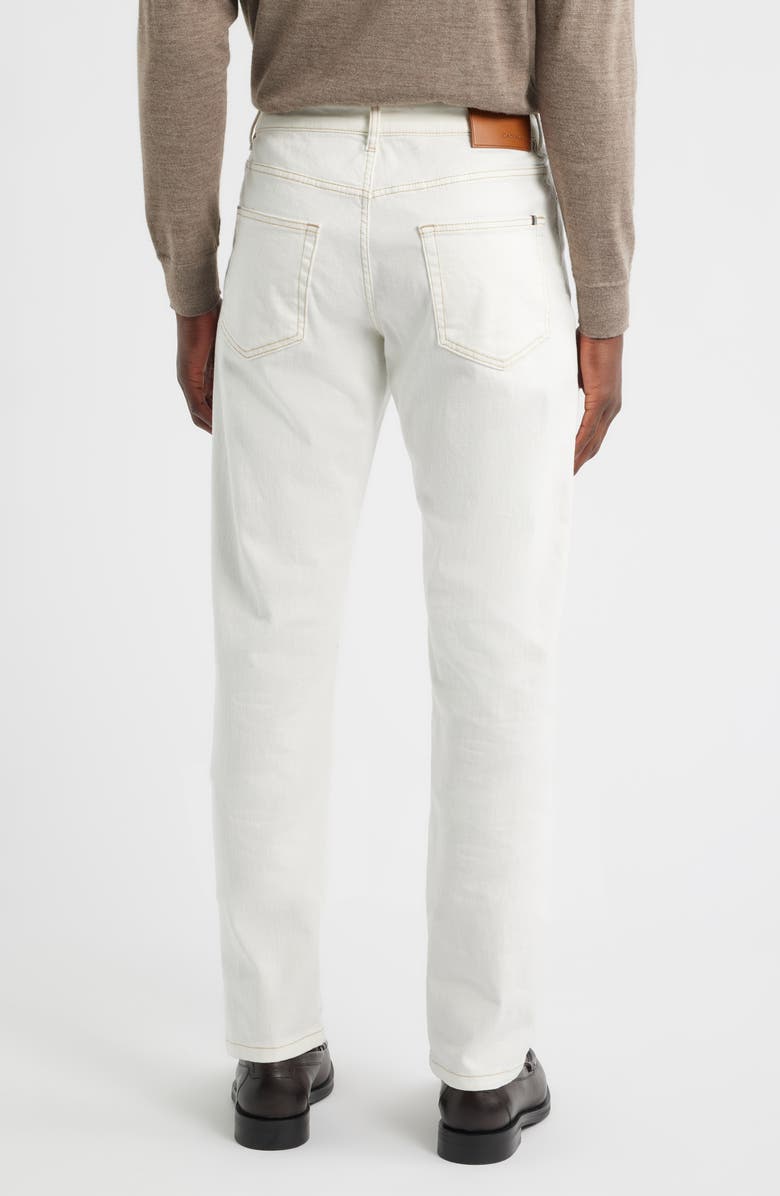 Canali Garment Dyed Bull Denim Jeans, Alternate, color, White