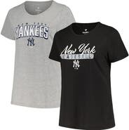PROFILE Women's Profile Black/Heather Gray New York Yankees Plus Size T-Shirt Combo Pack
