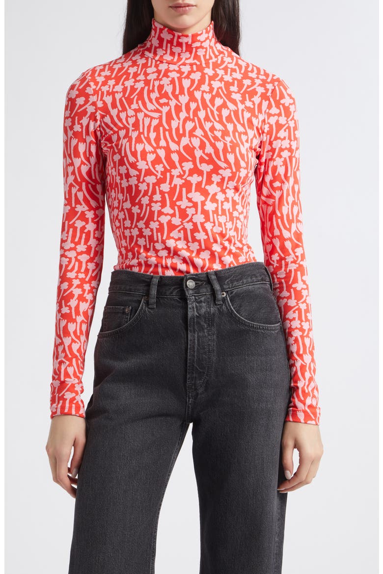 Tuulahdus Turtleneck Top, Main, color, RED ROSE