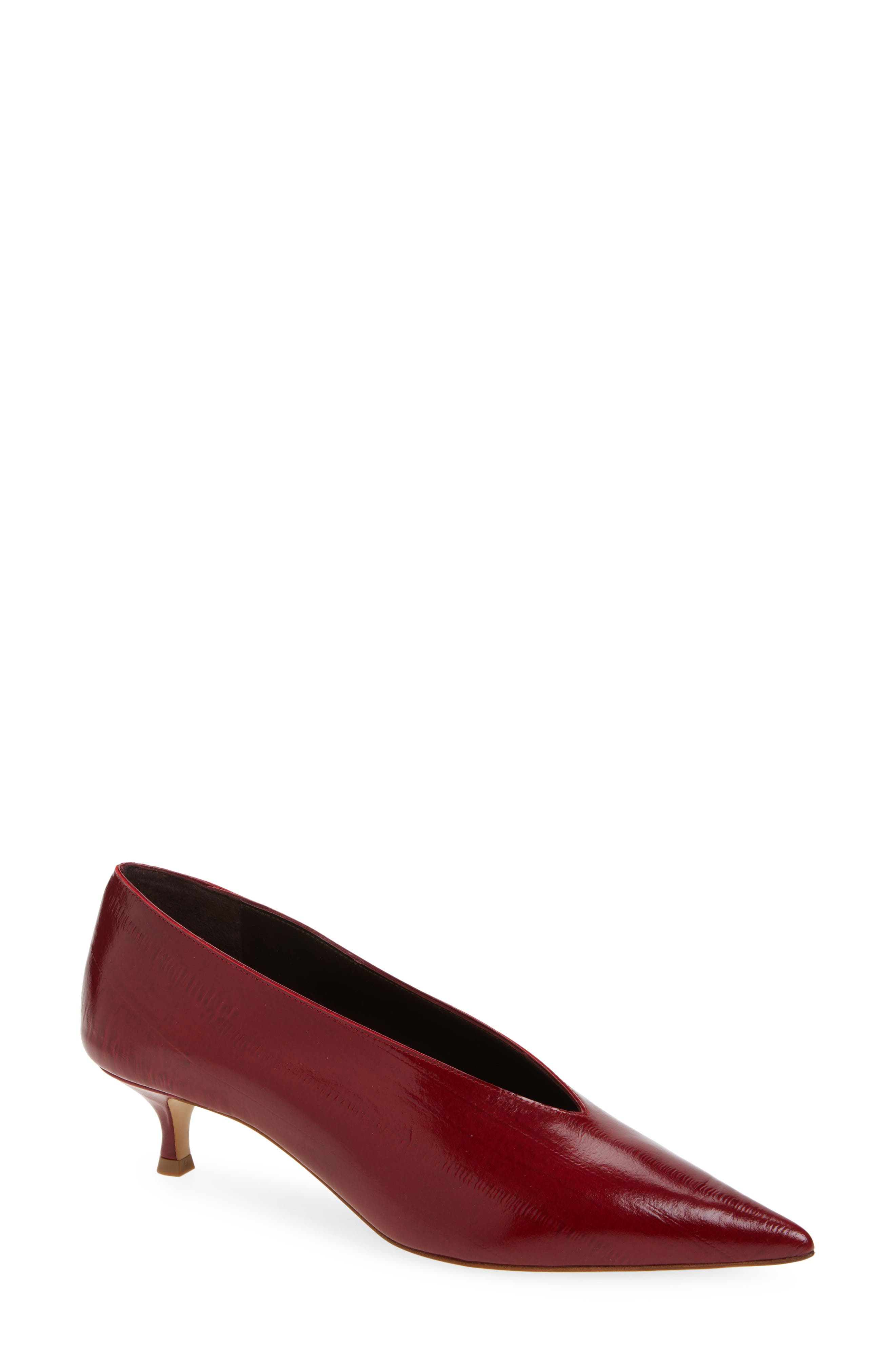 Le Monde Béryl Babouche Kitten Heel Pump, Main, color, Oxblood