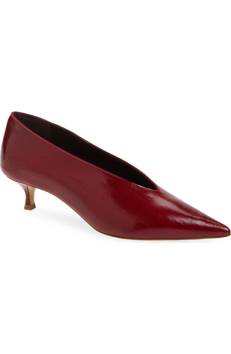 Le Monde Béryl Babouche Kitten Heel Pump, Main, color, Oxblood