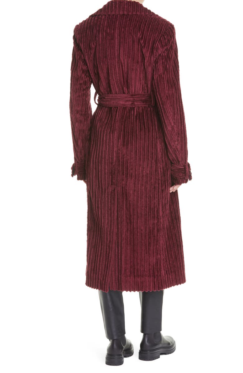 Victoria Beckham Belted Corduroy Trench Coat, Alternate, color, 