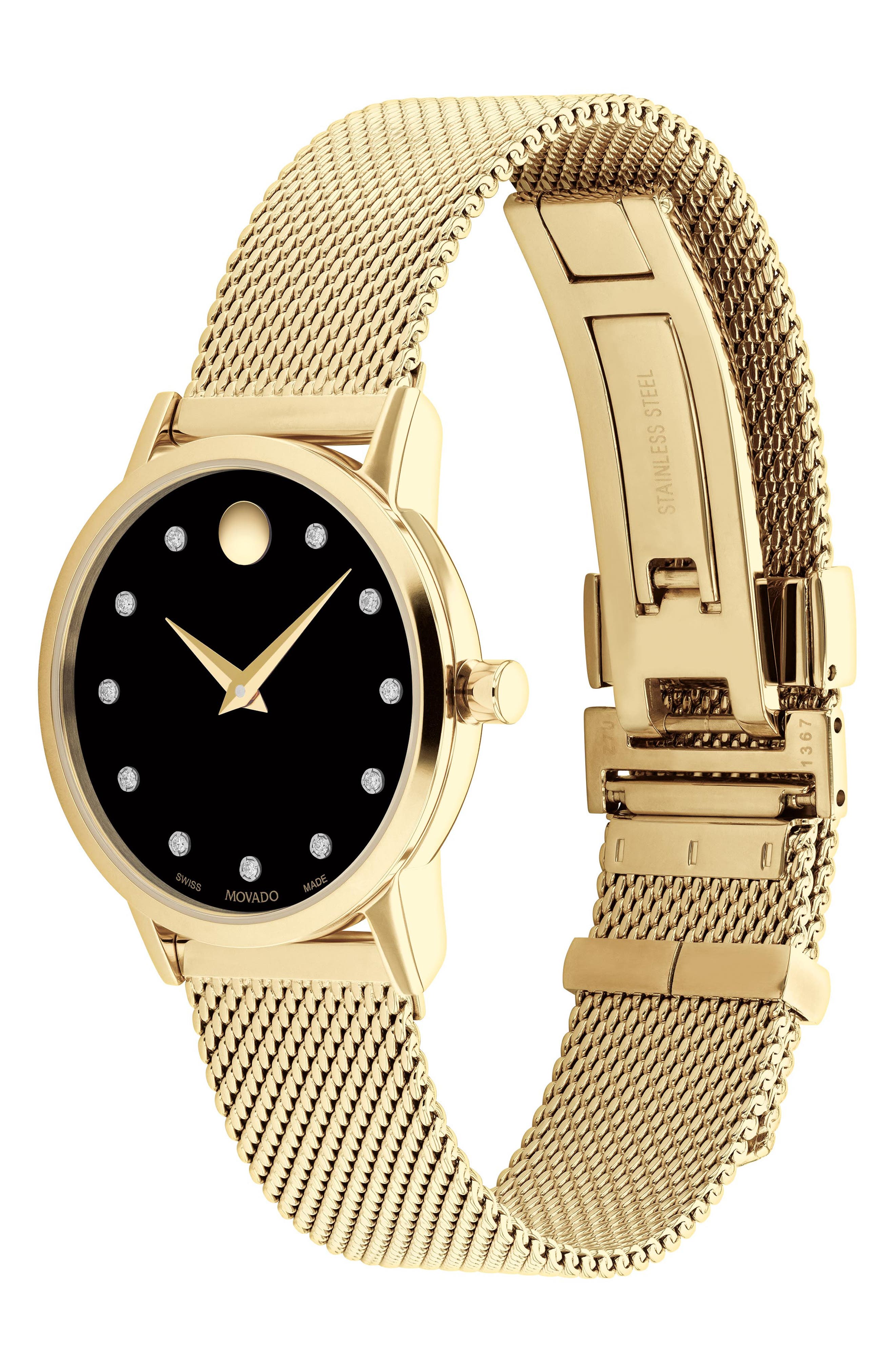 Movado Museum Classic Diamond Mesh Strap Watch, 28mm (Women) | Nordstrom