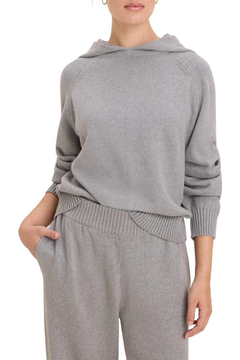 Cotton Sweater Hoodie, Main, color, GREY HEATHER