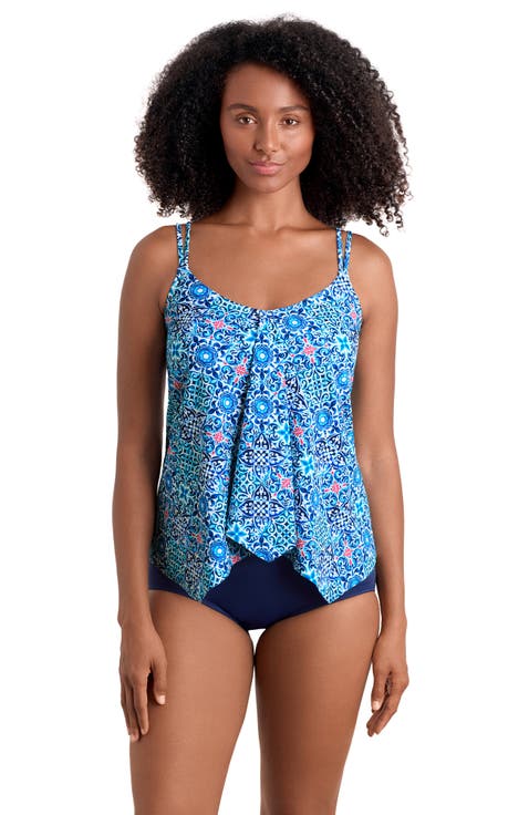 Handkerchief Hem Tankini Swimsuit Top