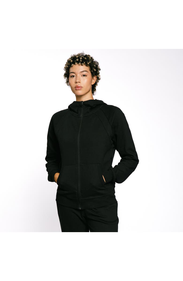TomboyX French Terry Full Zip Hoodie, Main, color, Black
