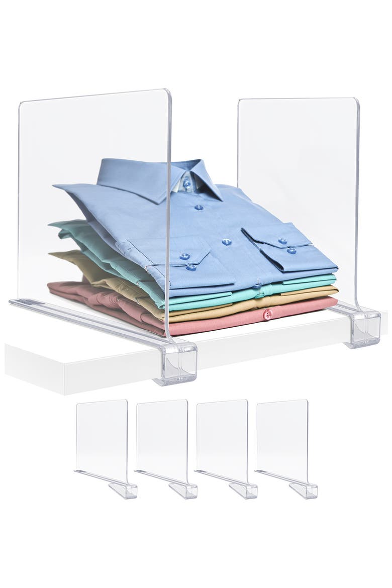 Clear Acrylic Shelf Dividers - Set of 4, Alternate, color, CLEAR