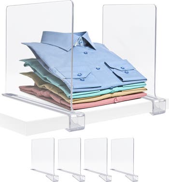 Clear Acrylic Shelf Dividers - Set of 4